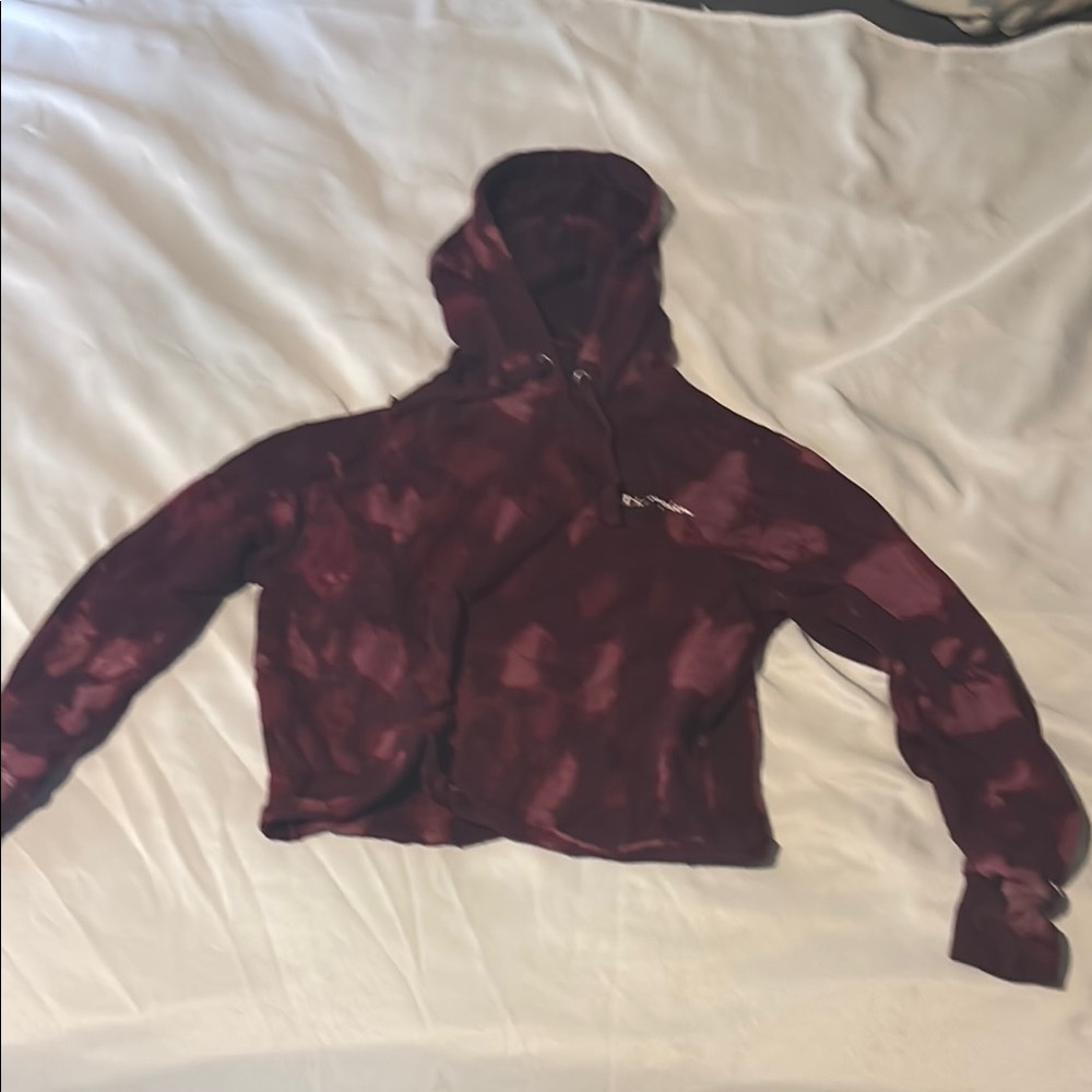 Champion Maroon Tie-Dye Hoodie